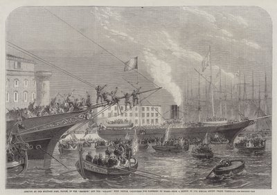 Arrival at the Military Port, Naples, of the Emperor and the Melazzo with British Volunteers for Garibaldi on Board by Frank Vizetelly